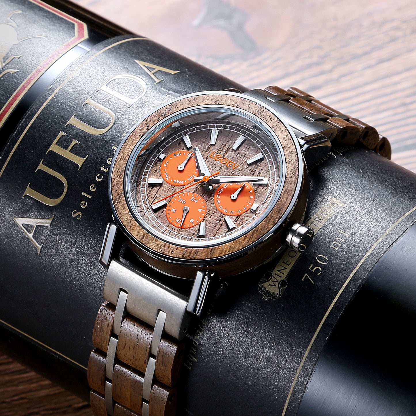 EV2020 Stainless Steel & Wood Watch for Men