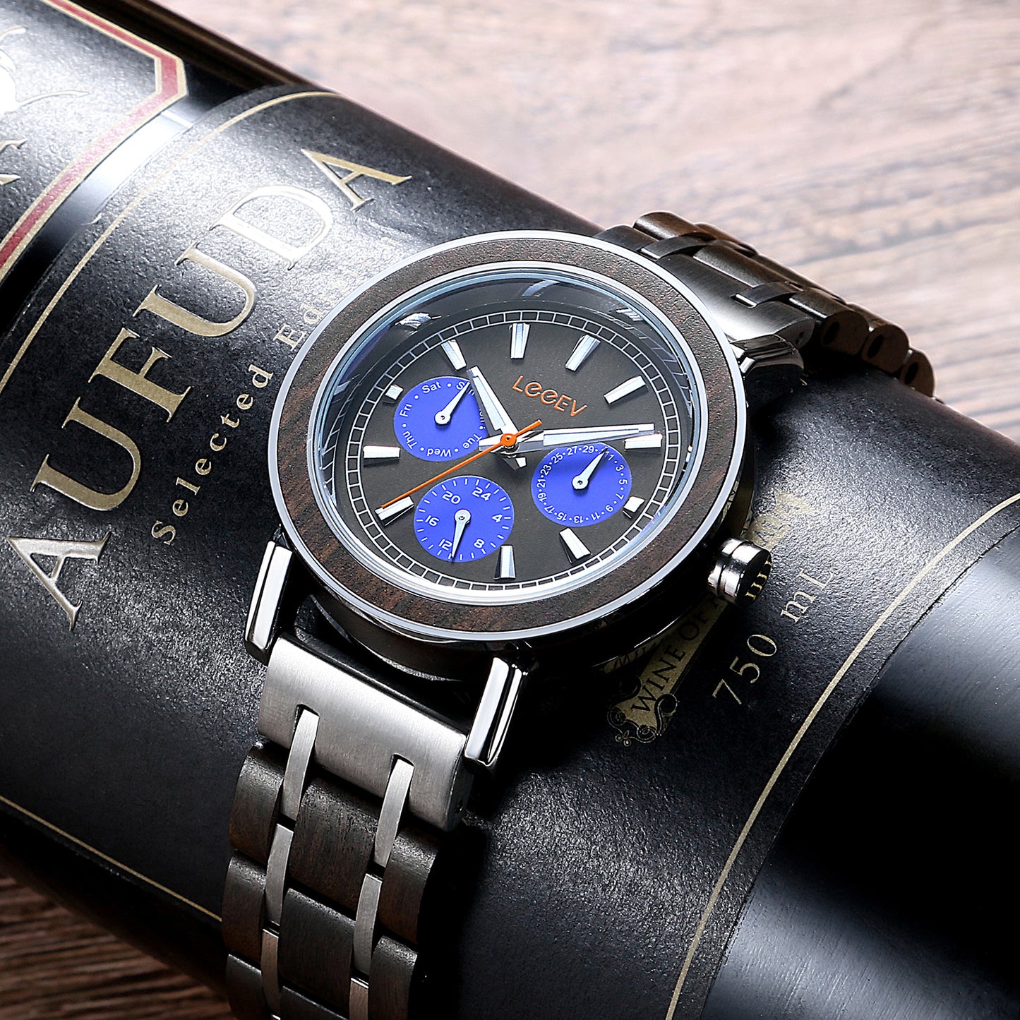 EV2020 Stainless Steel & Wood Watch for Men