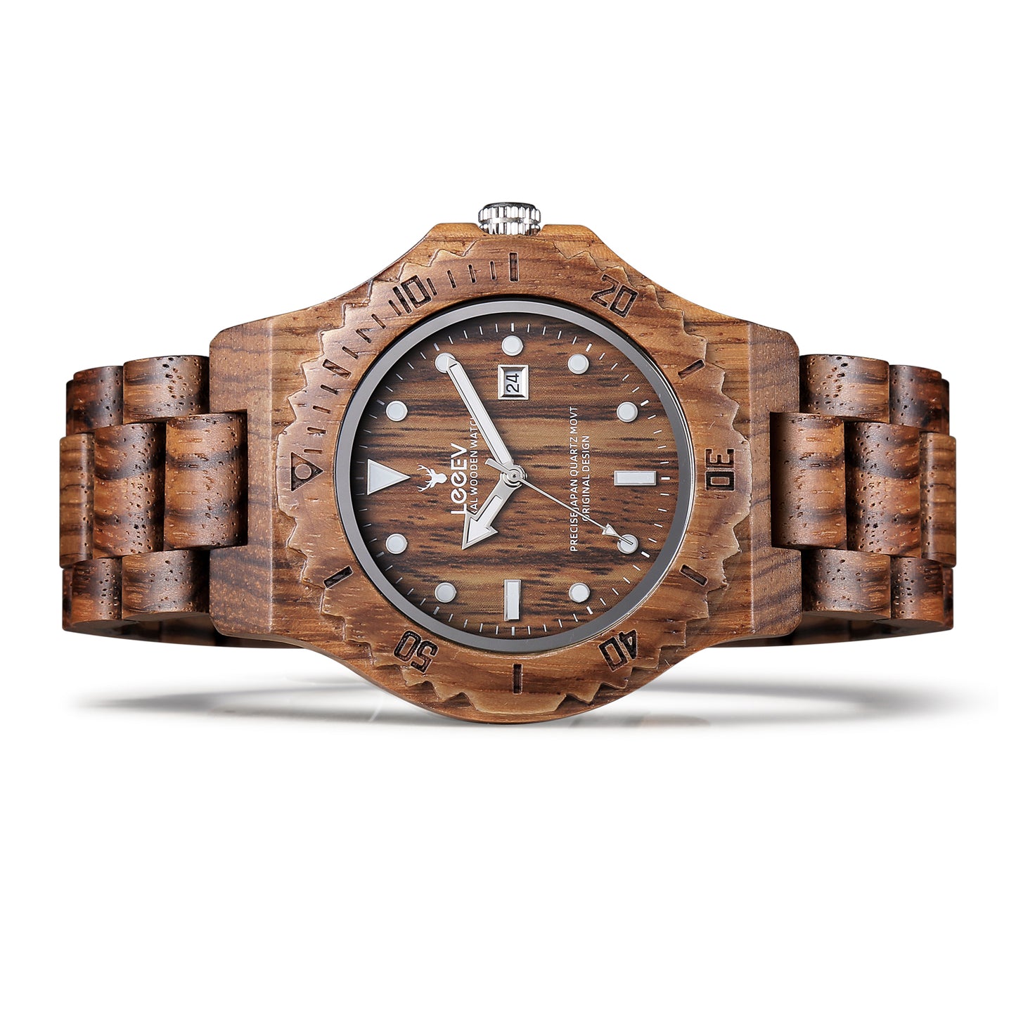 EV1953 Natural Zebra Wood Watches for Men