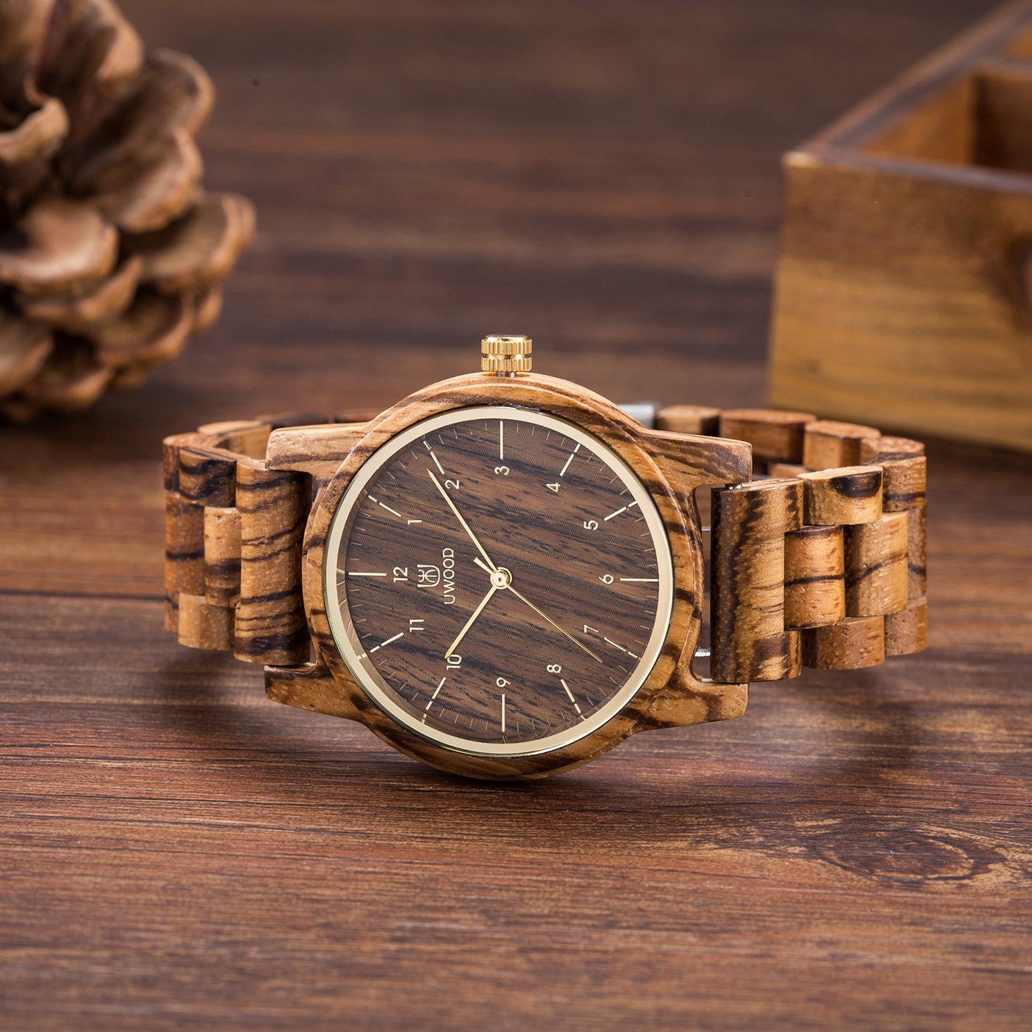 UW1007 Zebra Wood Watch for Men