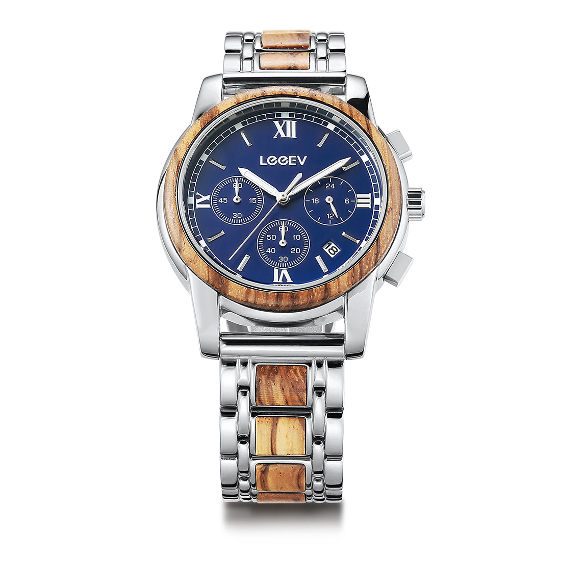 EV1016 Stainless Steel & Wood Watch for Men Green/Blue