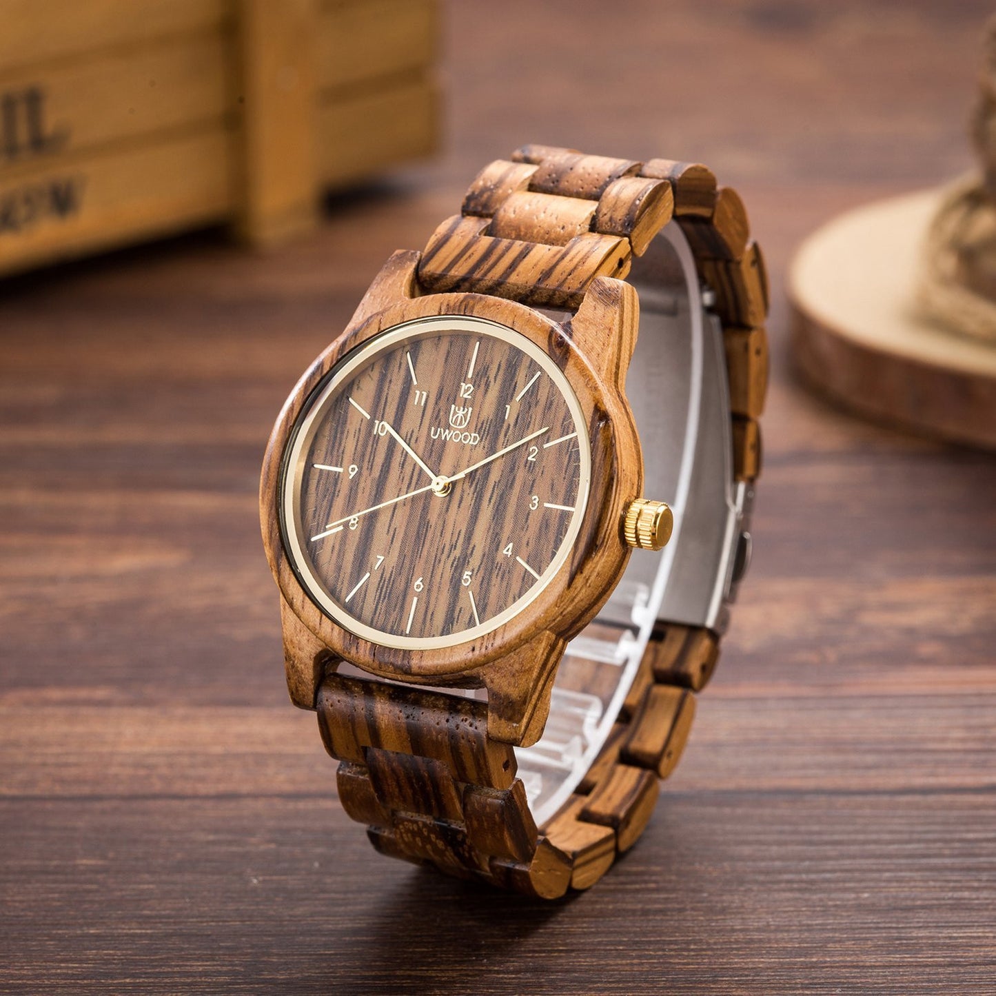 UW1007 Zebra Wood Watch for Men