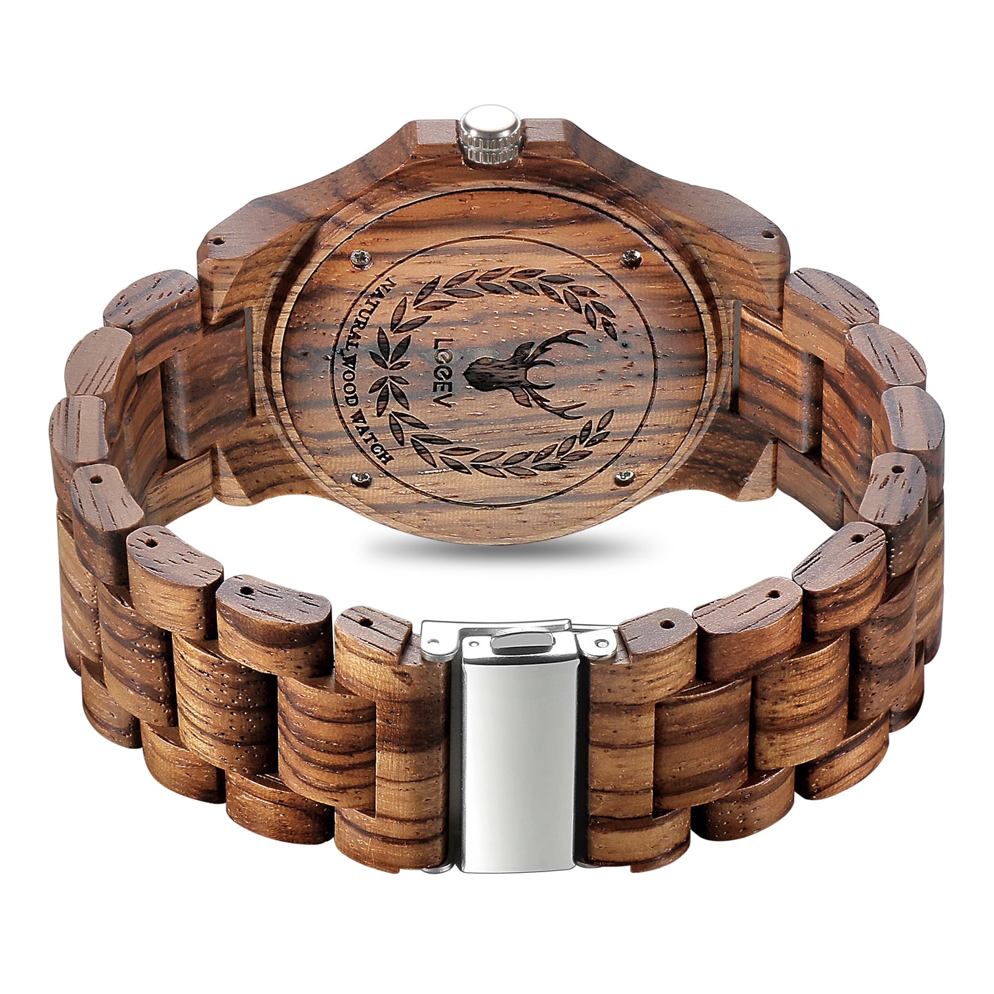 EV1953 Natural Zebra Wood Watches for Men