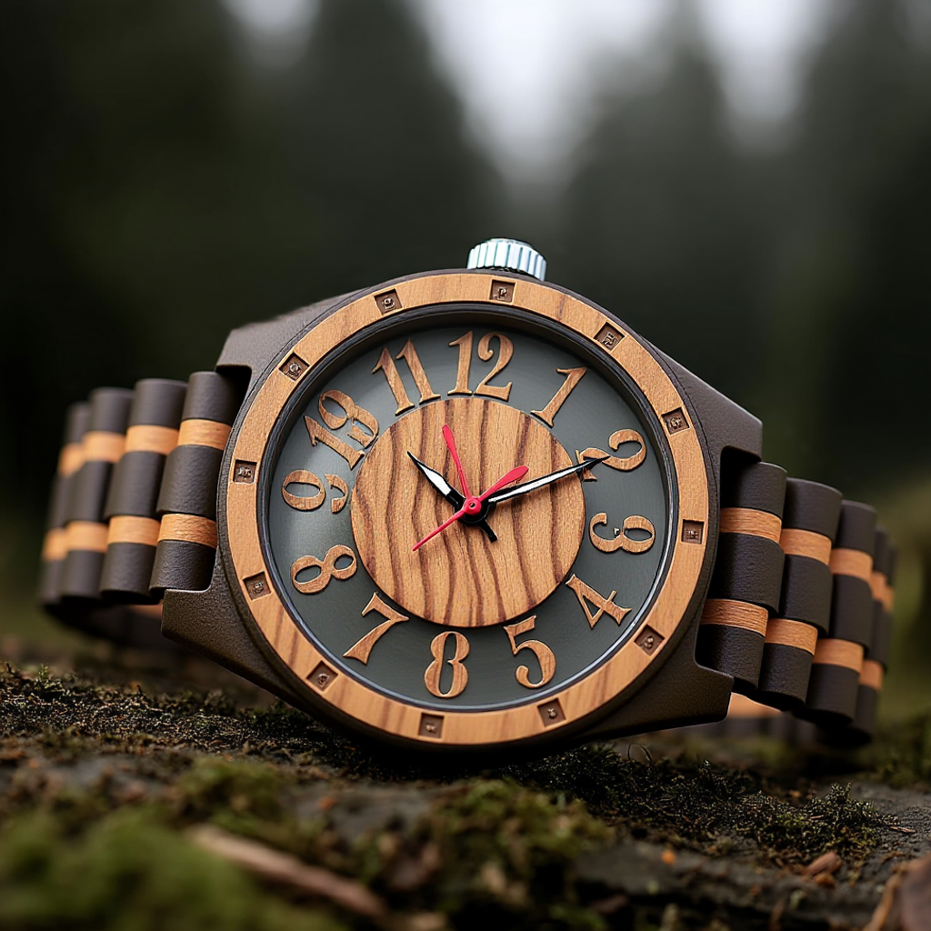 EV1027 Zebra Black  Men's Wood Watch