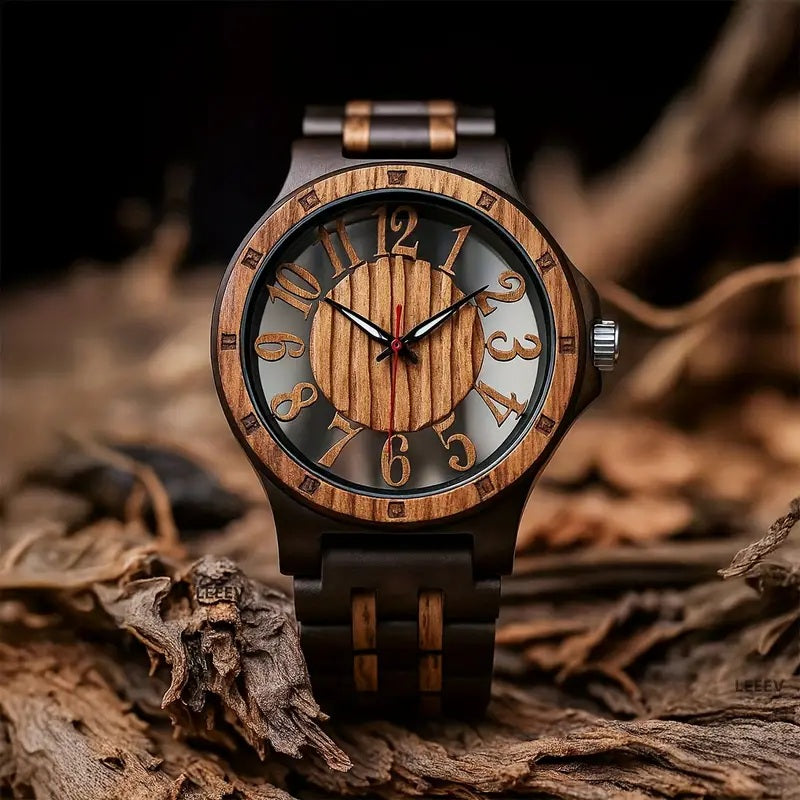 EV1027 Zebra Black  Men's Wood Watch