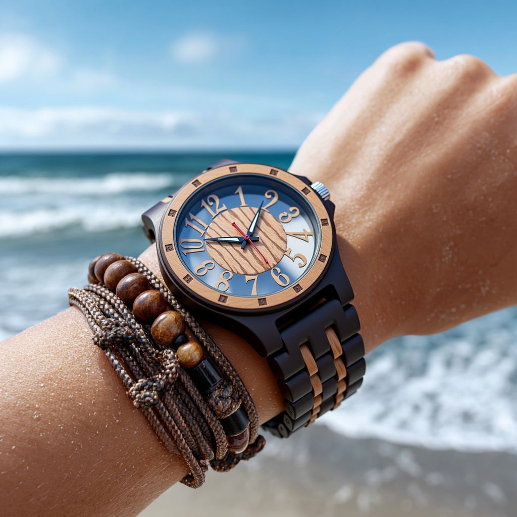 EV1027 Zebra Black  Men's Wood Watch