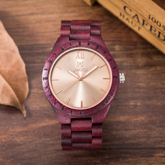 UWH001 Purple Heart Sandal Wood Watch for Men