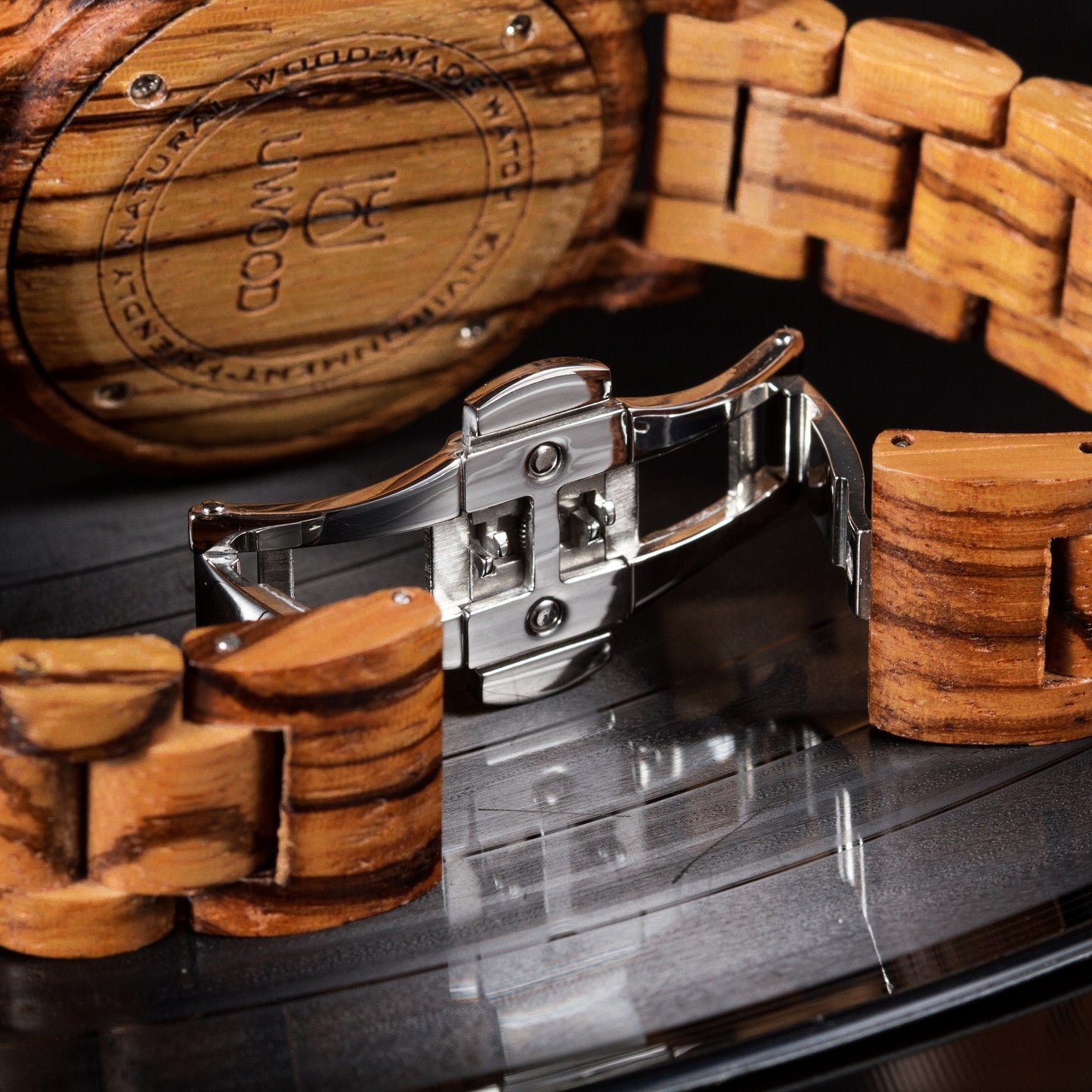 UWH1002 Zebra Wood Watch for Men - Super Slim