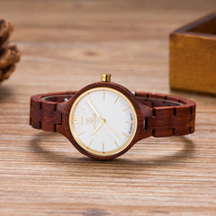 UWH1003 Red Sandal Wood Watch for Women