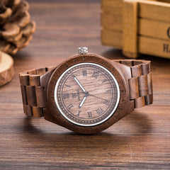 UWH001 Tan Natural Walnut Wood Watch for Men