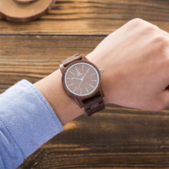 UWH1007 Tan Walnut Wood Watch for Men
