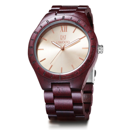 UWH001 Purple Heart Sandal Wood Watch for Men