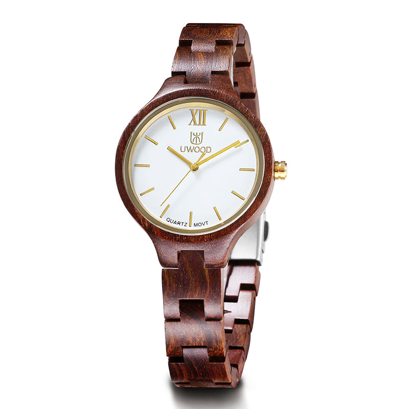 UWH1003 Red Sandal Wood Watch for Women