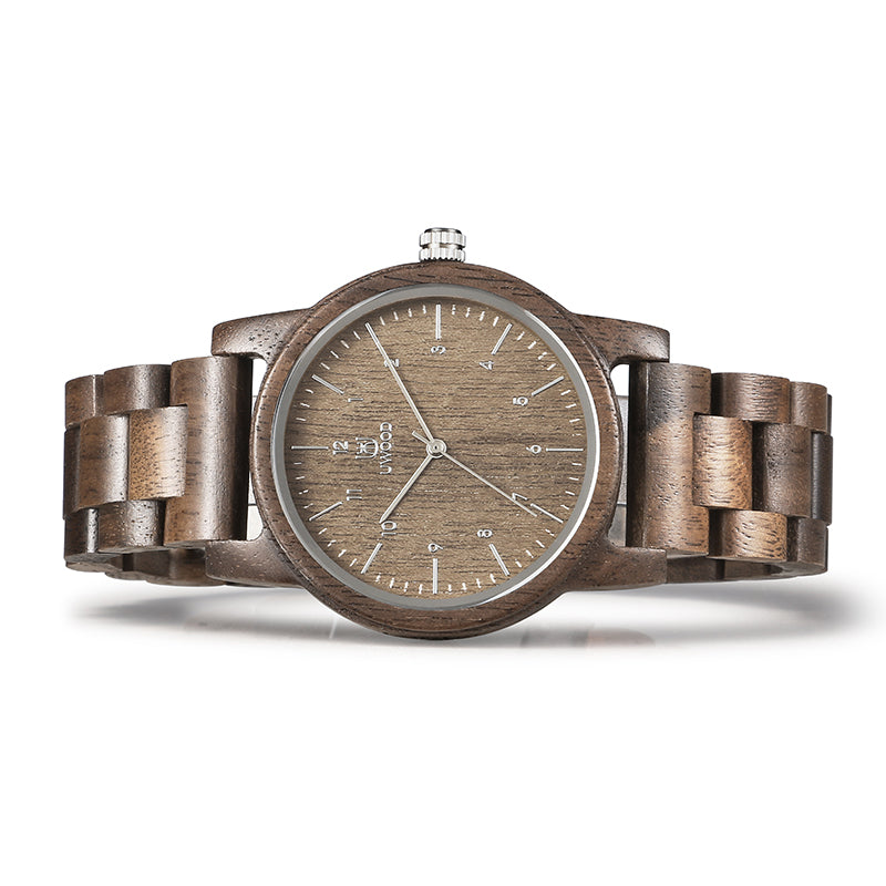 UWH1007 Tan Walnut Wood Watch for Men