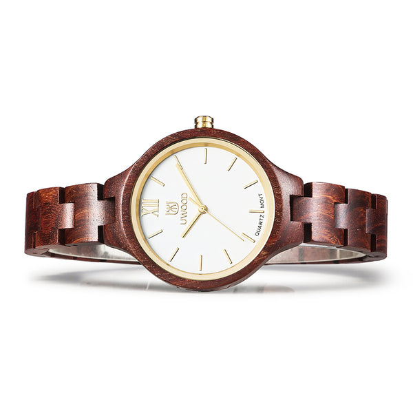UWH1003 Red Sandal Wood Watch for Women