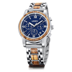 EV1016 Stainless Steel & Wood Watch for Men Green/Blue