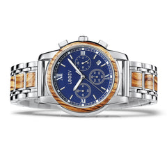EV1016 Stainless Steel & Wood Watch for Men Green/Blue
