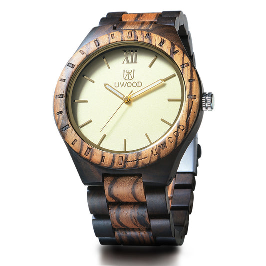 UWH001 Zebra Black  Men's Wood Watch
