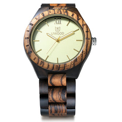 UWH001 Zebra Black  Men's Wood Watch