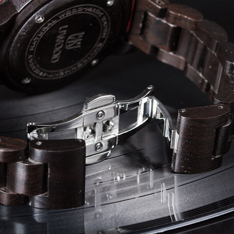 UWH1002 Black Ebony Wood Watch for Men