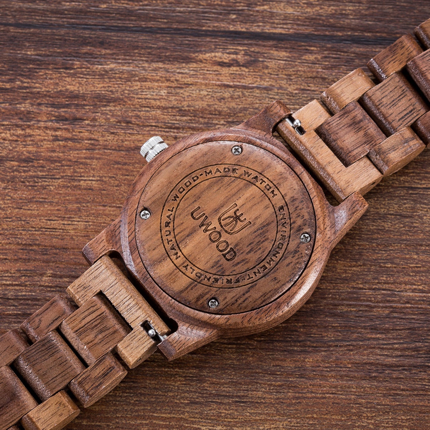 UWH1007 Tan Walnut Wood Watch for Men