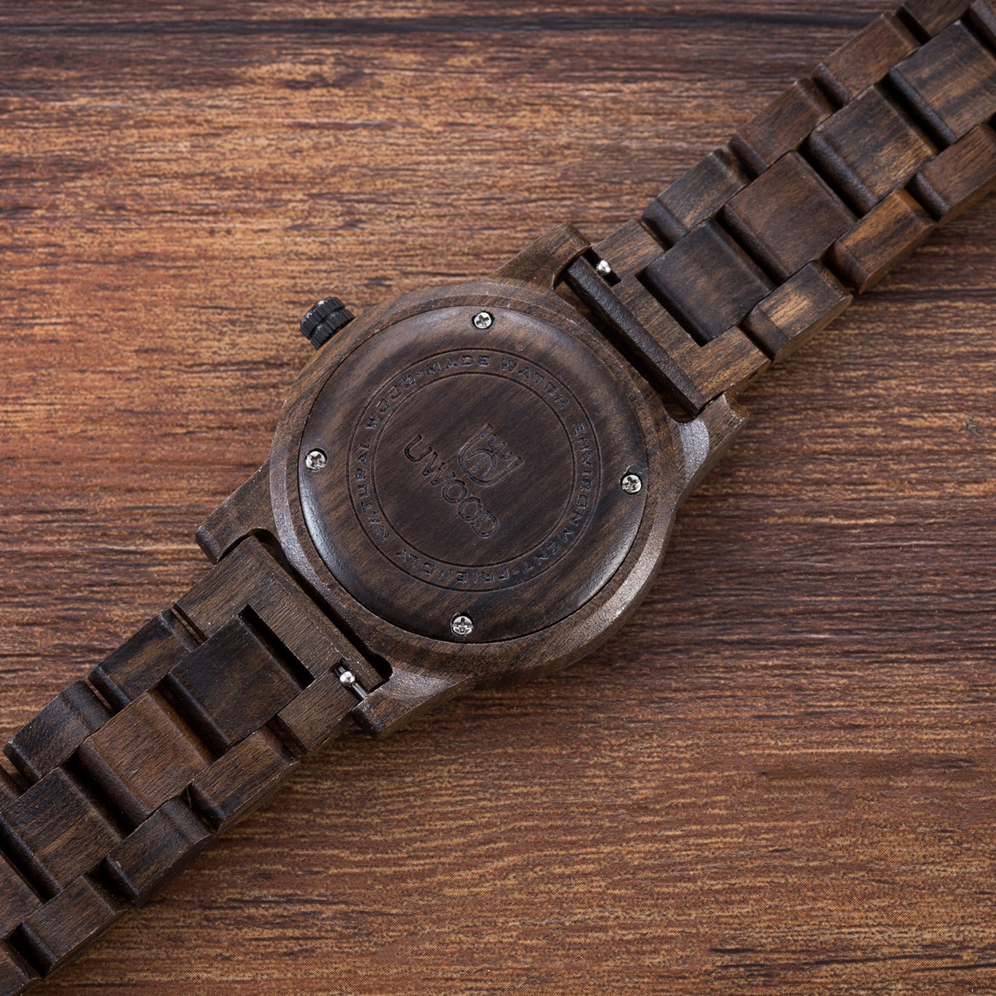 UWOOD UW1007 Black Sandal Wood Watch for Men