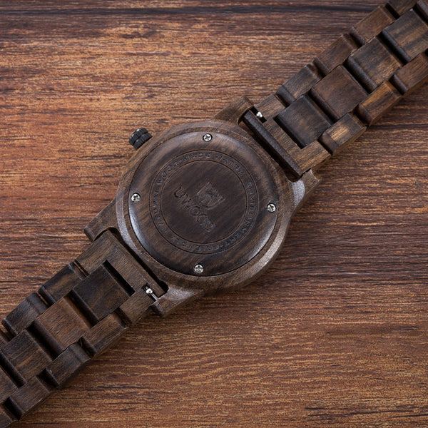 UWH1007 Black Sandal Wood Watch for Men