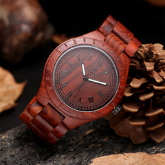 UWH001 Red Sandal Wood Watch for Men