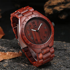 UWH001 Red Sandal Wood Watch for Men